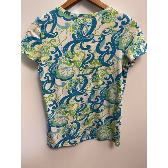 Lilly Pulitzer Shirt Women’s Size S Karrie Top Green Blouse - Picture 4 of 5